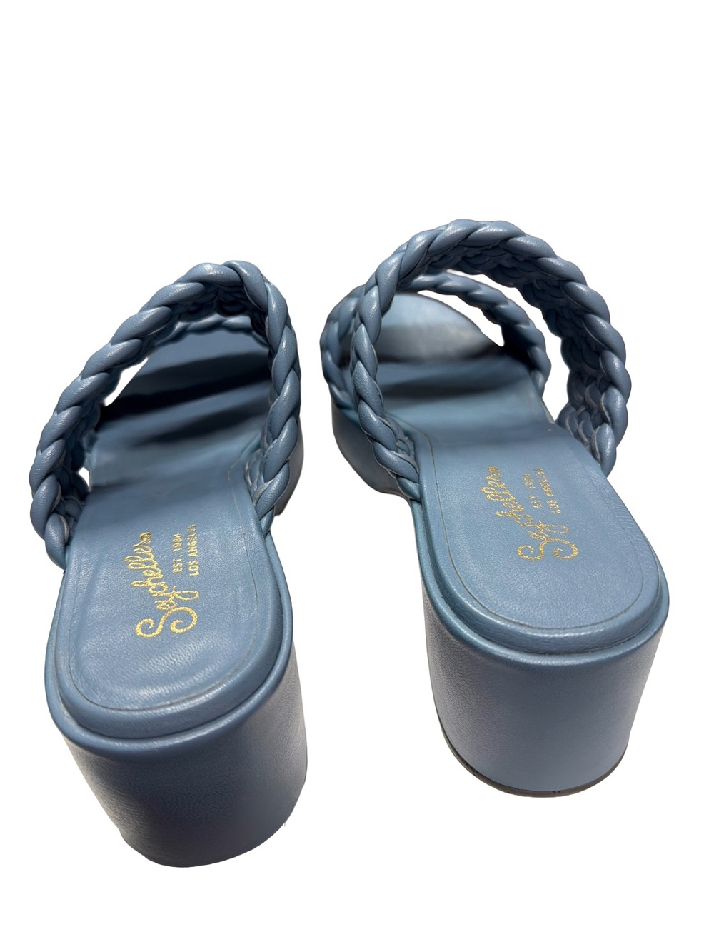 Seychelles Women's Platform Braided Preppy Blue Leather Sandals, Size 8 M, NWT - Picture 6 of 12